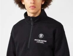 AAPE By A Bathing Ape Badge Quarter Zip Sweatshirt -Obey Geschaft sz 561916 d