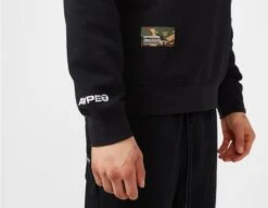 AAPE By A Bathing Ape Badge Quarter Zip Sweatshirt -Obey Geschaft sz 561916 f
